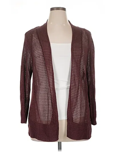 Pre-owned Alfani Cardigan Sweater In Burgundy