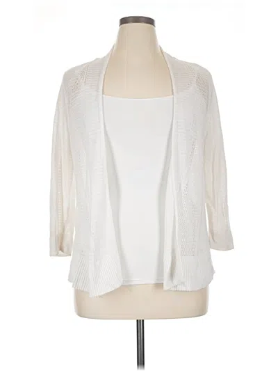 Pre-owned Alfani Cardigan Sweater In White