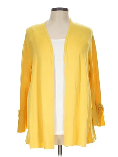 Pre-owned Alfani Cardigan Sweater In Yellow