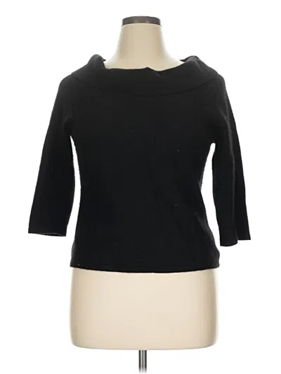 Pre-owned Alfani Cashmere Pullover Sweater In Black