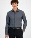 Alfani Dress Shirt Men's Charcoal Grey Formal Button Up Fts103 In Gray