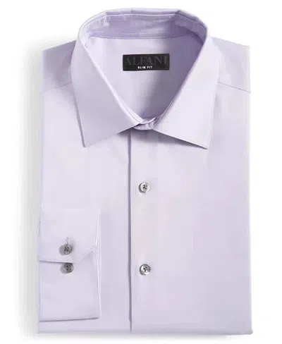 Alfani Dress Shirt Men's Lilac Whisper Slim-fit Button-up Fts291 In Blue