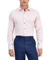 Alfani Dress Shirt Mens Pink Regular-fit Temperature Regulating Oxford Fts294 In Pink