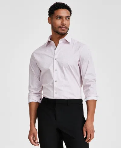 Alfani Dress Shirt Mens Pink Slim-fit Formal Button Up Fts109