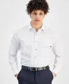 Alfani Dress Shirt Menwhite Temperature Geo Print Slim Fit Fts280 In White