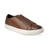 Alfani Grayson 100120988 Sneakers Men's Brown Leather Lace Up Shoes Zpo3749 In Brown