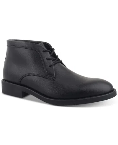 Alfani Gregory 100193852mn Men's Black Faux Leather Chukka Boots Zap2342