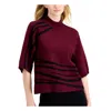 Alfani High-neck Rayon Blend Elbow Length Sweater In Red In Red