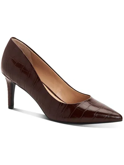 Alfani Jeules Womens Faux Leather Pointed Toe Pumps In Brown Croc