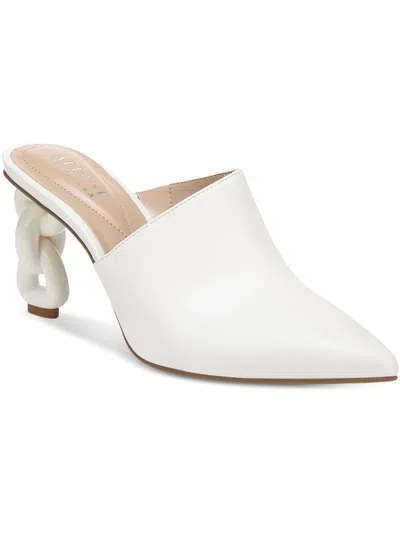 Alfani Jully Womens Faux Leather Slip On Mules In White