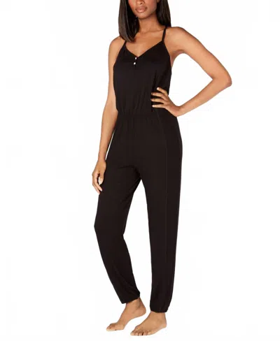 Alfani Knit Pajama Jumpsuit In Black
