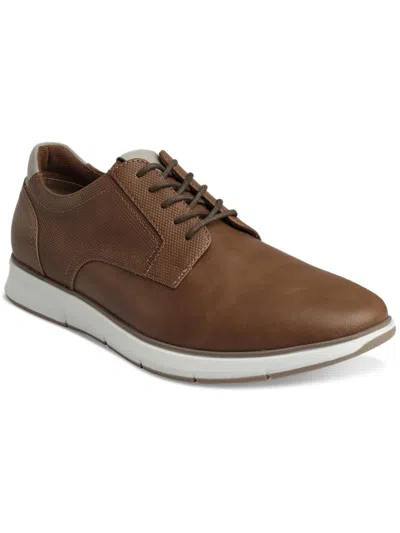 Alfani Landan Mens Faux Leather Casual And Fashion Sneakers In Brown