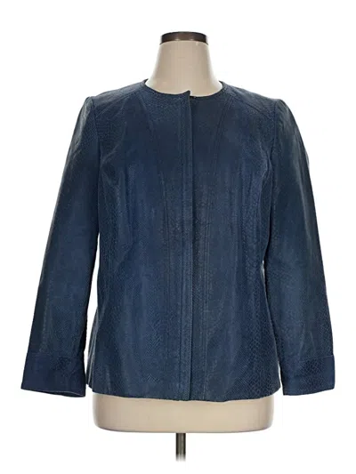 Pre-owned Alfani Leather Jacket In Blue