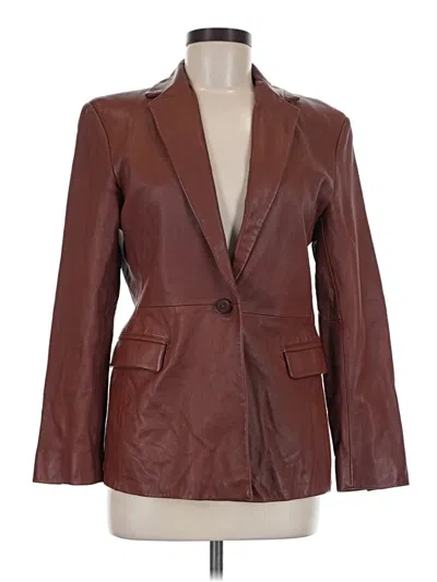Pre-owned Alfani Leather Jacket In Brown