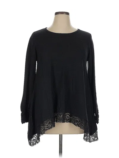 Pre-owned Alfani Long Sleeve Blouse In Black