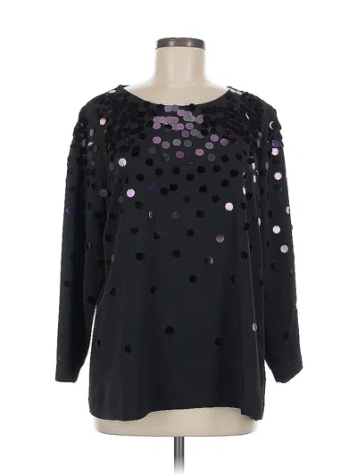 Pre-owned Alfani Long Sleeve Blouse In Black