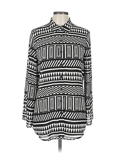 Pre-owned Alfani Long Sleeve Blouse In Black