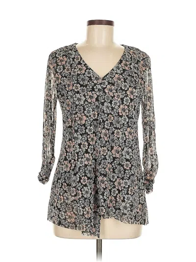 Pre-owned Alfani Long Sleeve Blouse In Black