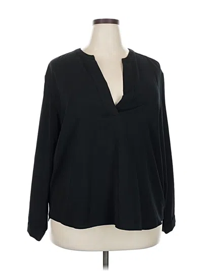 Pre-owned Alfani Long Sleeve Blouse In Black