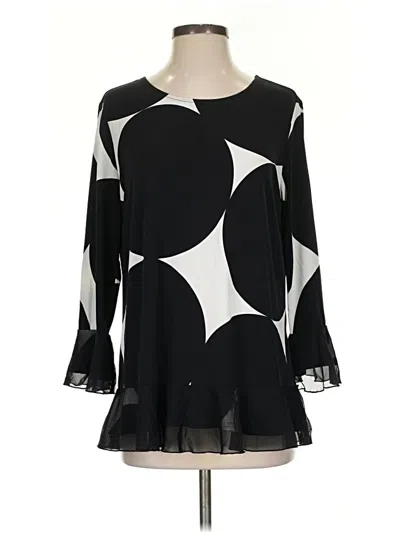 Pre-owned Alfani Long Sleeve Blouse In Black