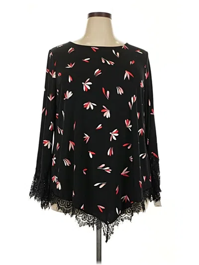 Pre-owned Alfani Long Sleeve Blouse In Black