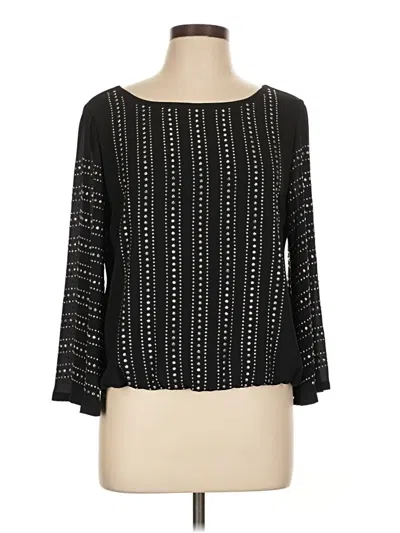 Pre-owned Alfani Long Sleeve Blouse In Black