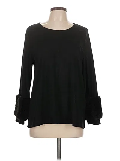 Pre-owned Alfani Long Sleeve Blouse In Black