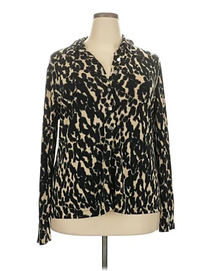 Pre-owned Alfani Long Sleeve Blouse In Black