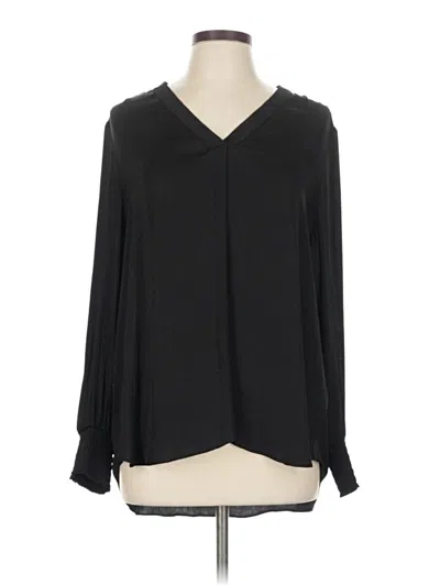 Pre-owned Alfani Long Sleeve Blouse In Black