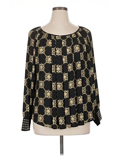 Pre-owned Alfani Long Sleeve Blouse In Black