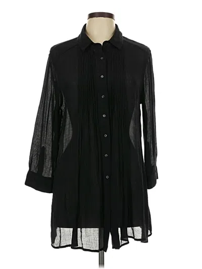 Pre-owned Alfani Long Sleeve Blouse In Black