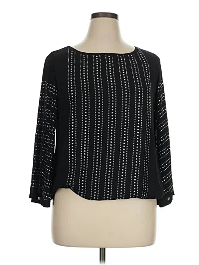 Pre-owned Alfani Long Sleeve Blouse In Black