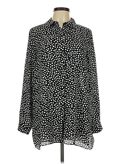 Pre-owned Alfani Long Sleeve Blouse In Black