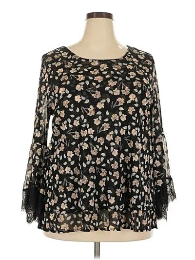Pre-owned Alfani Long Sleeve Blouse In Black
