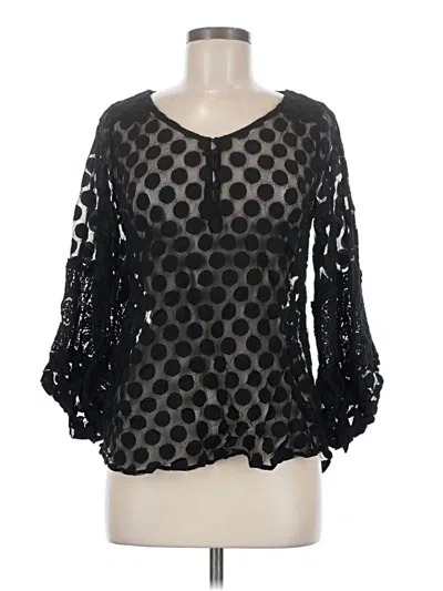Pre-owned Alfani Long Sleeve Blouse In Black