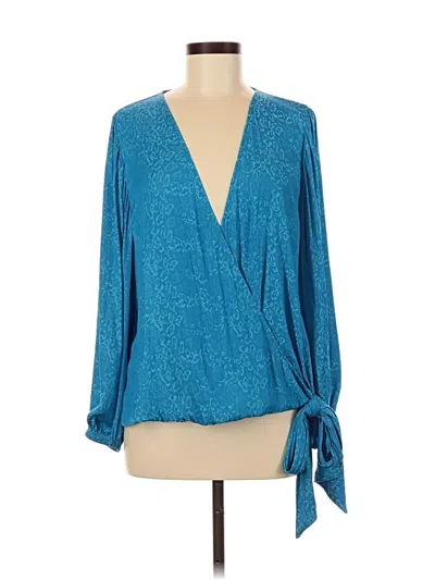 Pre-owned Alfani Long Sleeve Blouse In Blue