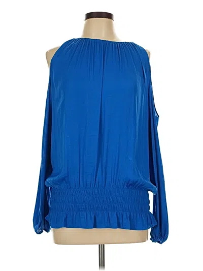 Pre-owned Alfani Long Sleeve Blouse In Blue
