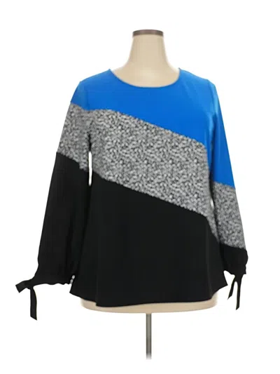 Pre-owned Alfani Long Sleeve Blouse In Blue