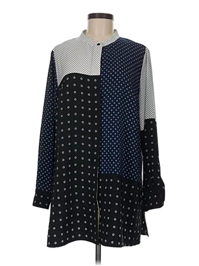 Pre-owned Alfani Long Sleeve Blouse In Blue