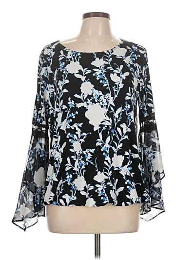 Pre-owned Alfani Long Sleeve Blouse In Blue