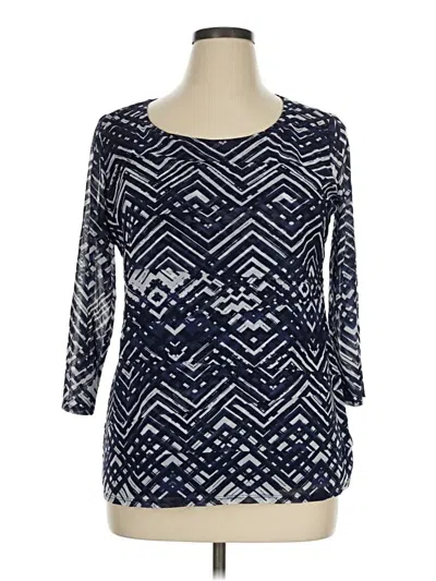 Pre-owned Alfani Long Sleeve Blouse In Blue
