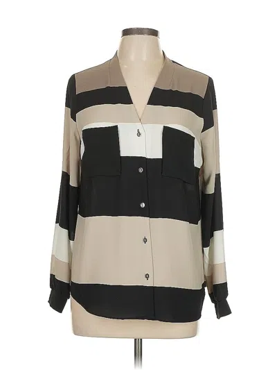 Pre-owned Alfani Long Sleeve Blouse In Brown