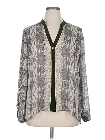 Pre-owned Alfani Long Sleeve Blouse In Gray