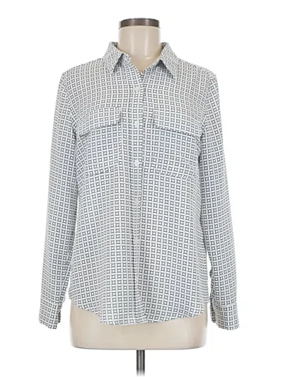 Pre-owned Alfani Long Sleeve Blouse In Gray