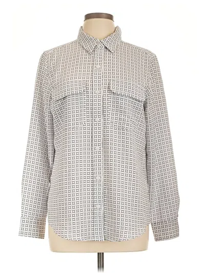 Pre-owned Alfani Long Sleeve Blouse In Gray