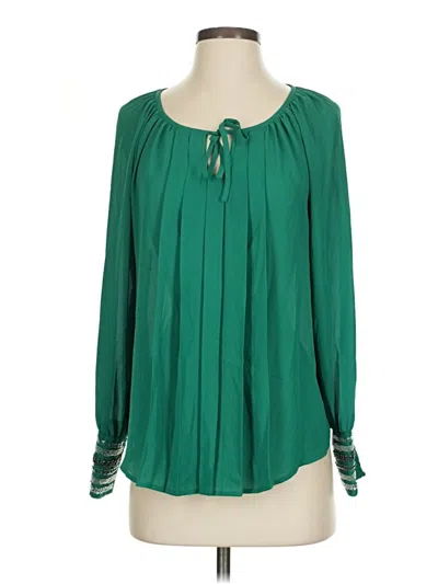 Pre-owned Alfani Long Sleeve Blouse In Green
