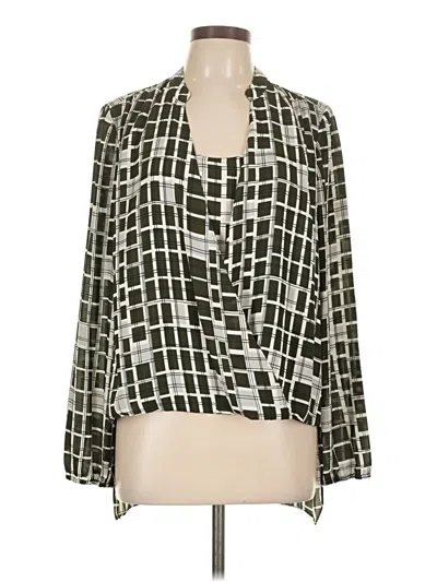 Pre-owned Alfani Long Sleeve Blouse In Green