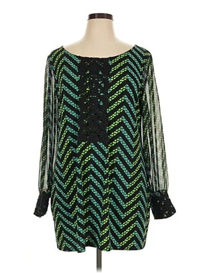 Pre-owned Alfani Long Sleeve Blouse In Green