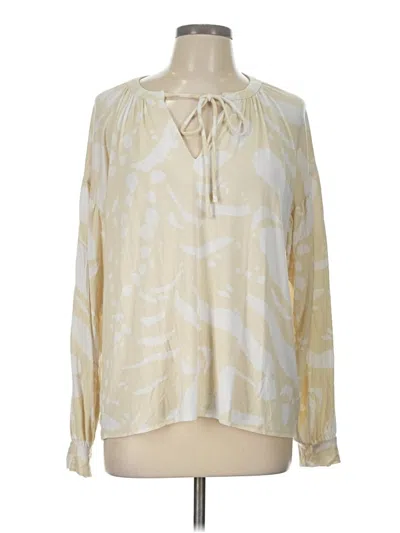 Pre-owned Alfani Long Sleeve Blouse In Ivory