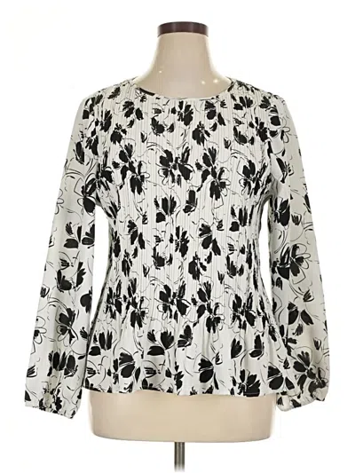 Pre-owned Alfani Long Sleeve Blouse In Ivory